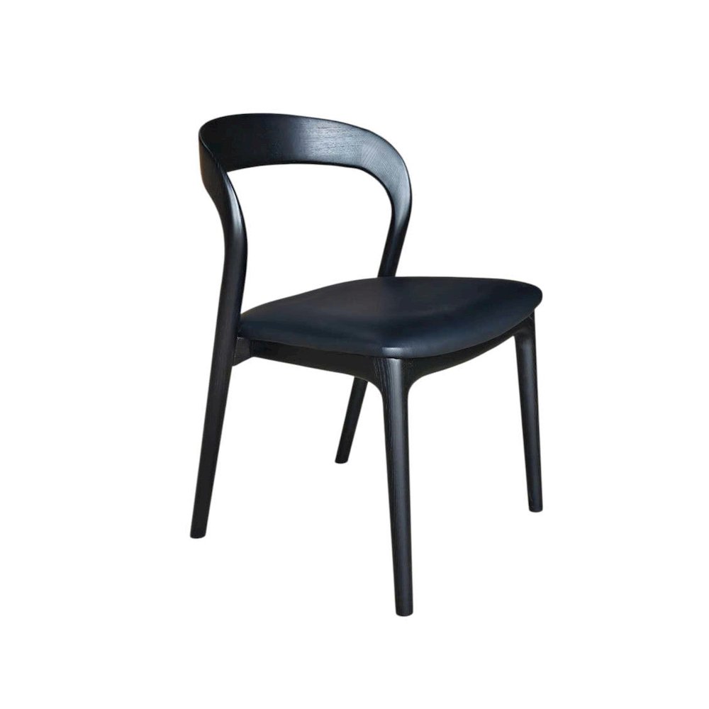 Rotondo Dining Chair - Black Frame with PU Seat. Picture 9