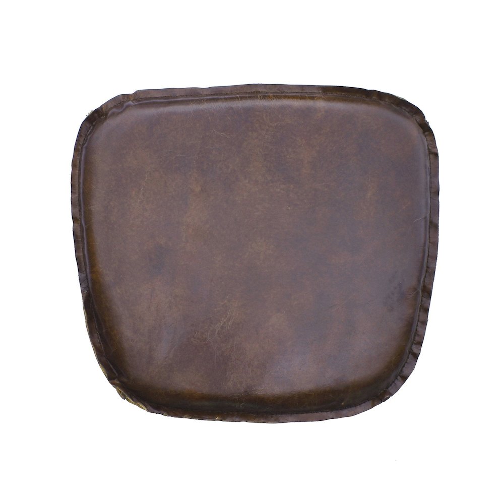 Metal Crossback Leather Cushion Seat - Vintage Brown. Picture 1