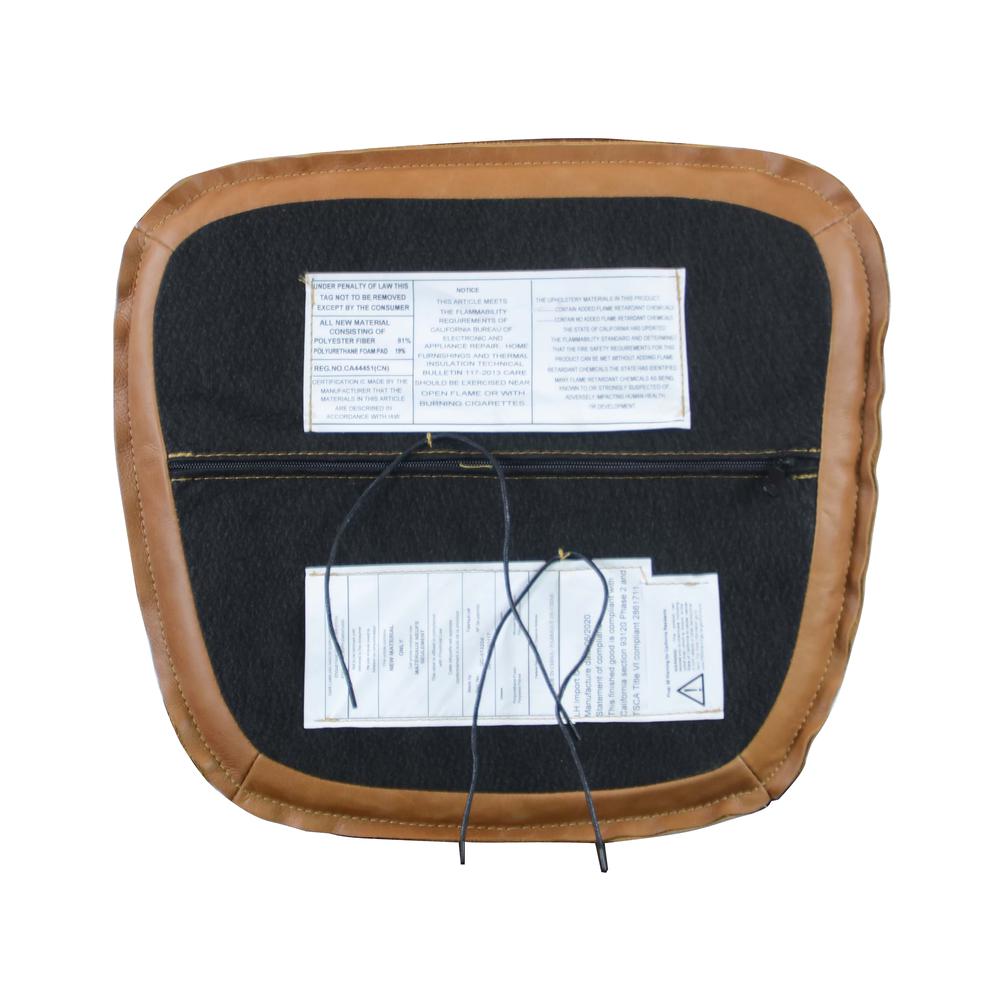 Metal Crossback Leather Cushion Seat - Cognac. Picture 3