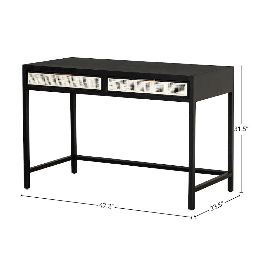 Rattan Desk - Ebony. Picture 3