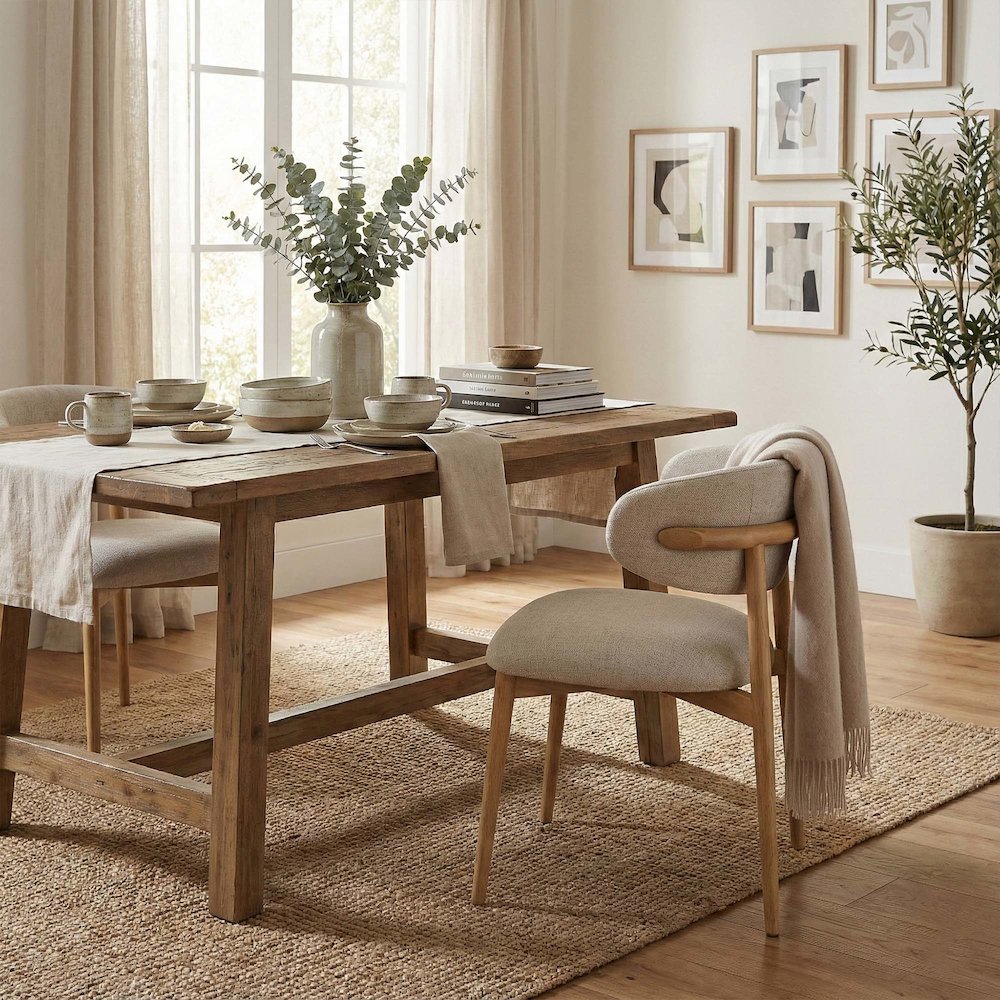 Milo Dining Chair - Vanilla Tweed. Picture 12