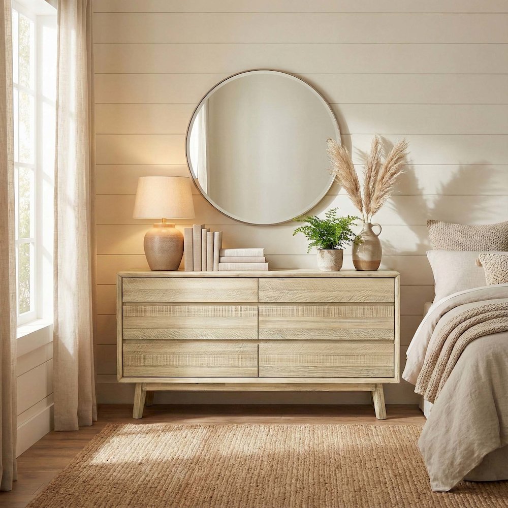 Gia 6 Drawer Dresser - Light Driftwood. Picture 2