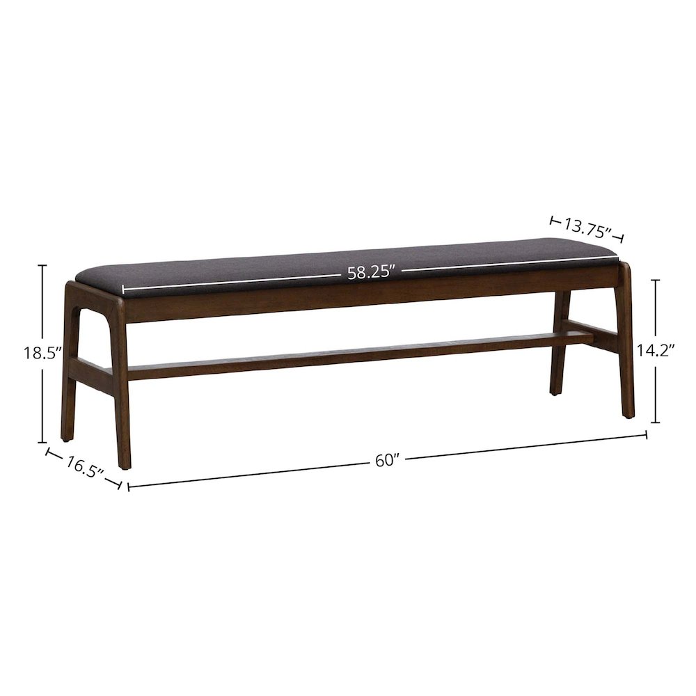 Remix Upholstered Bench - Grey. Picture 3