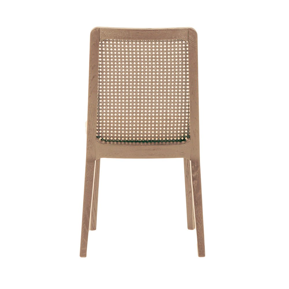 Cane Dining Chair - Oyster Linen/Natural Frame. Picture 8