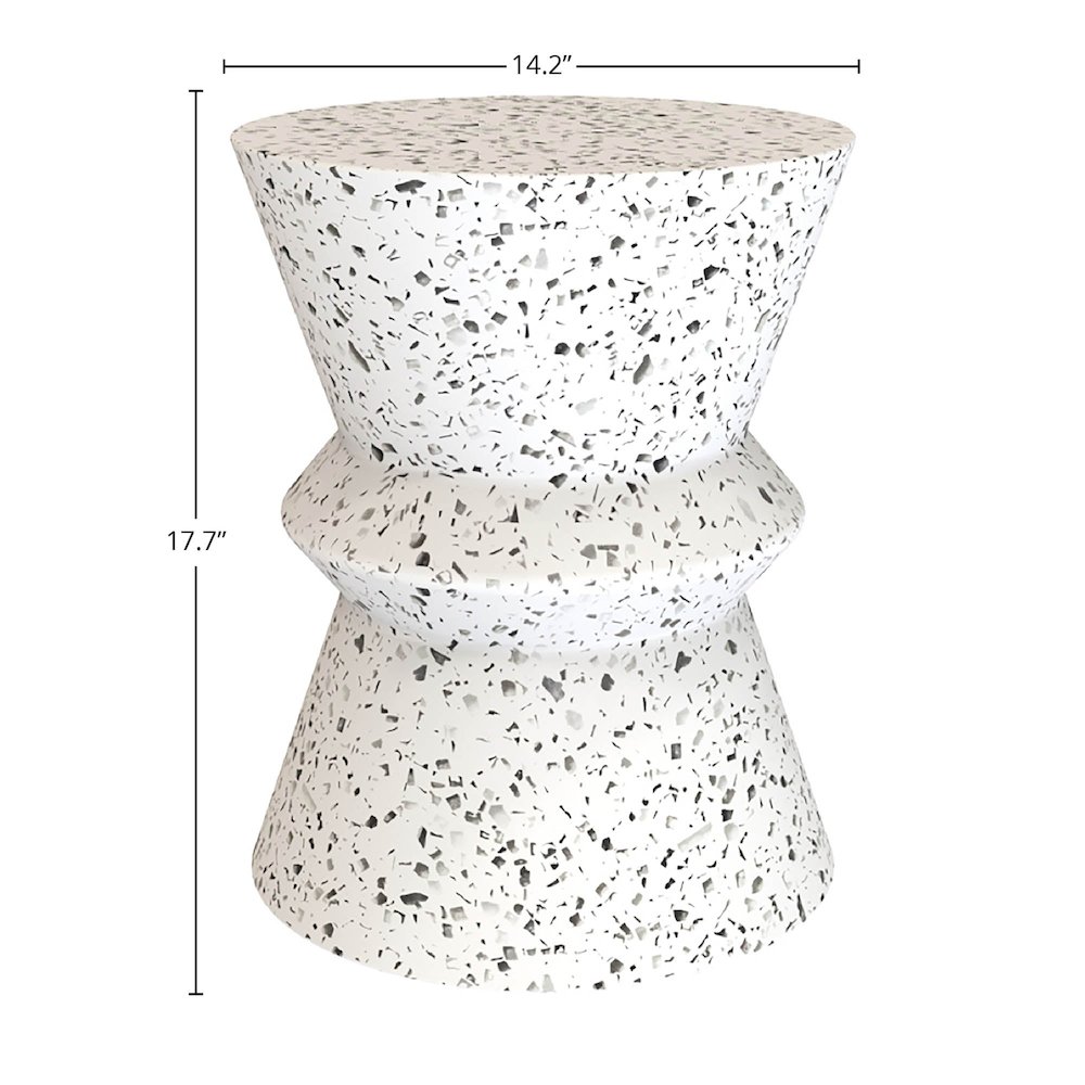 Concrete Hourglass Side Table - Terrazzo. Picture 3
