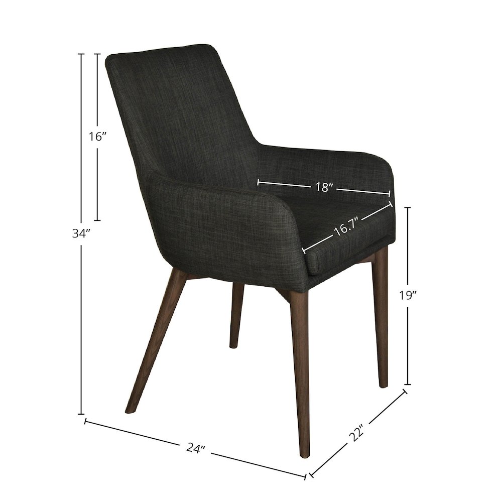 Fritz Arm Dining Chair - Dark Grey. Picture 3