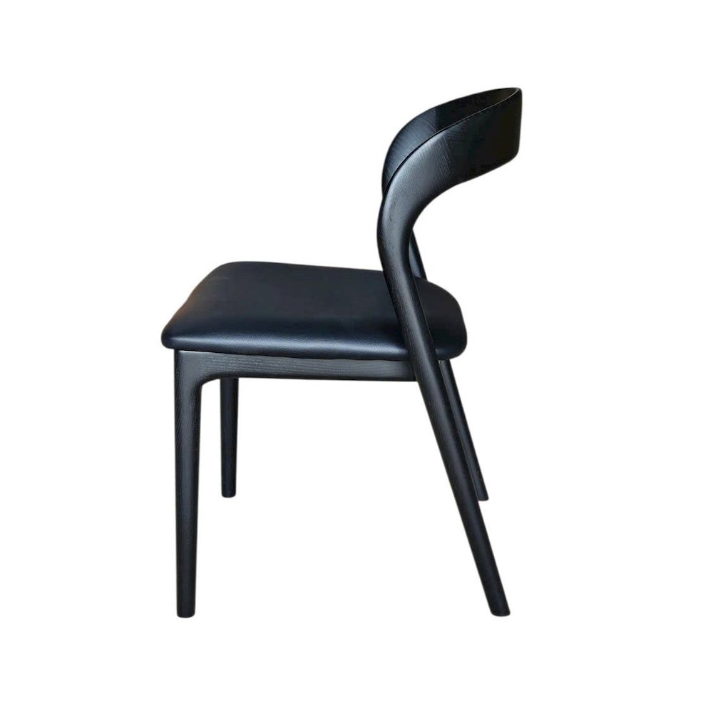 Rotondo Dining Chair - Black Frame with PU Seat. Picture 8