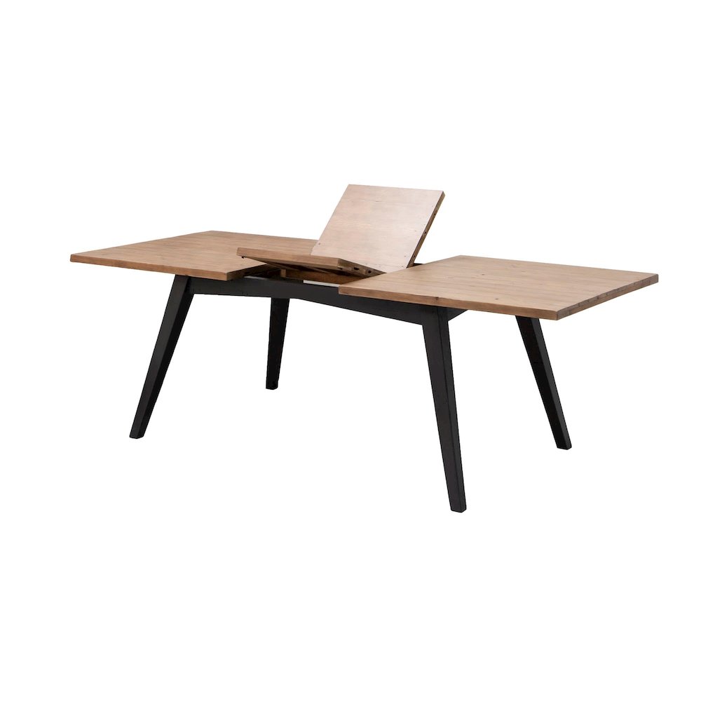 Viva Extension Dining Table - Sundried Wheat - Matte Black. Picture 1