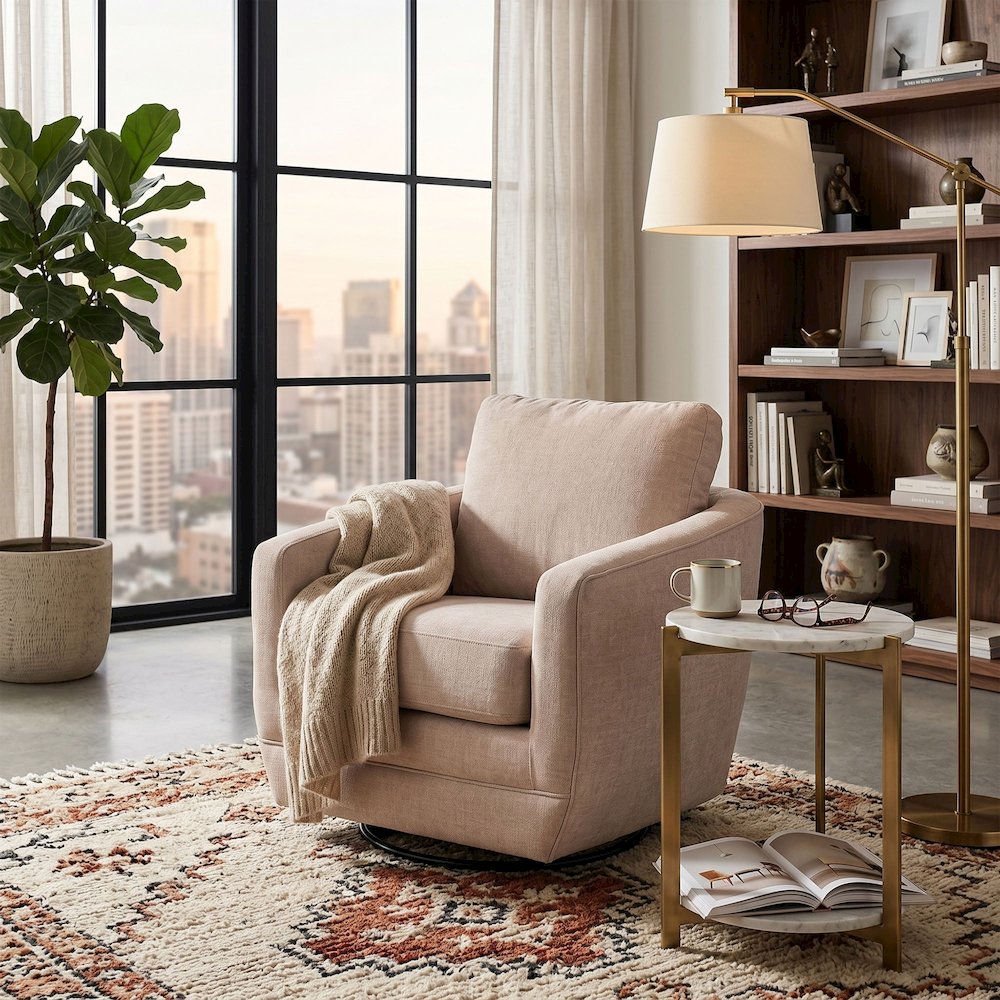 Baltimo Swivel Glider - Pale Rose (VT). Picture 2