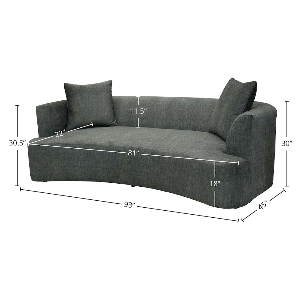 Isabella Sofa - Polished Pewter. Picture 3