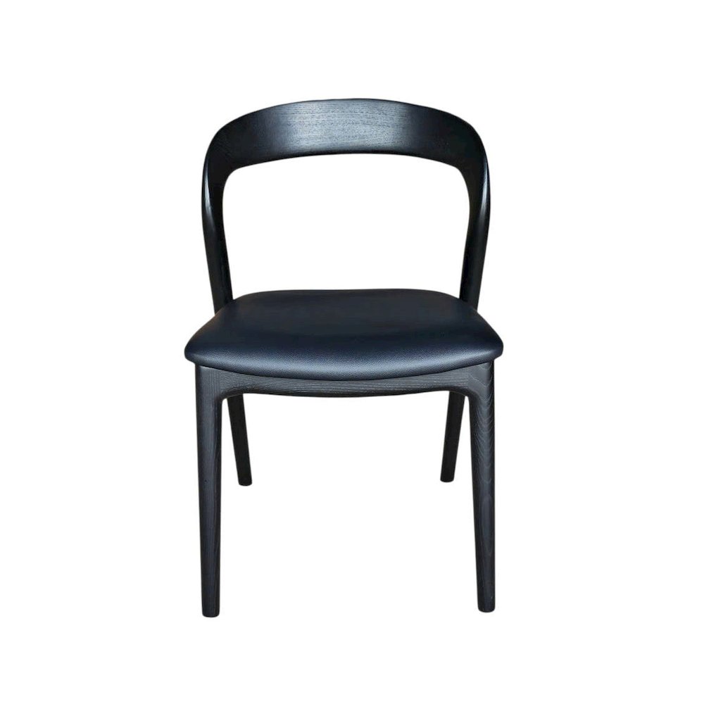 Rotondo Dining Chair - Black Frame with PU Seat. Picture 3