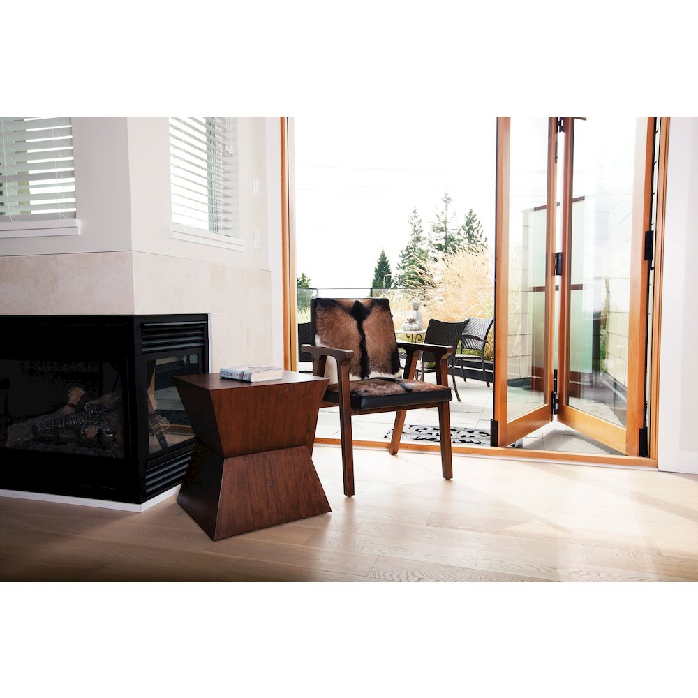 Rio Cool Armchair - Brown Mindi Oak, Leather/Goat Hair. Picture 4