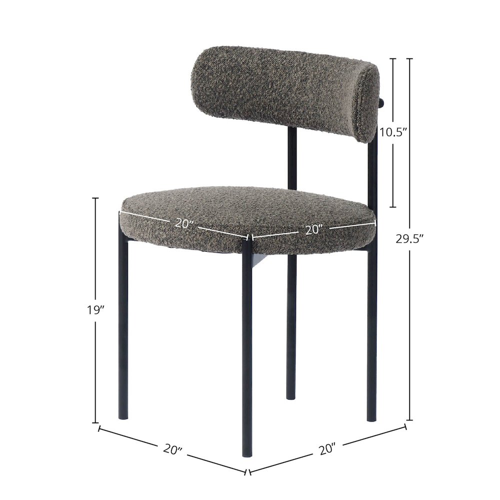 Cleo Dining Chair - Brown Boucle. Picture 3