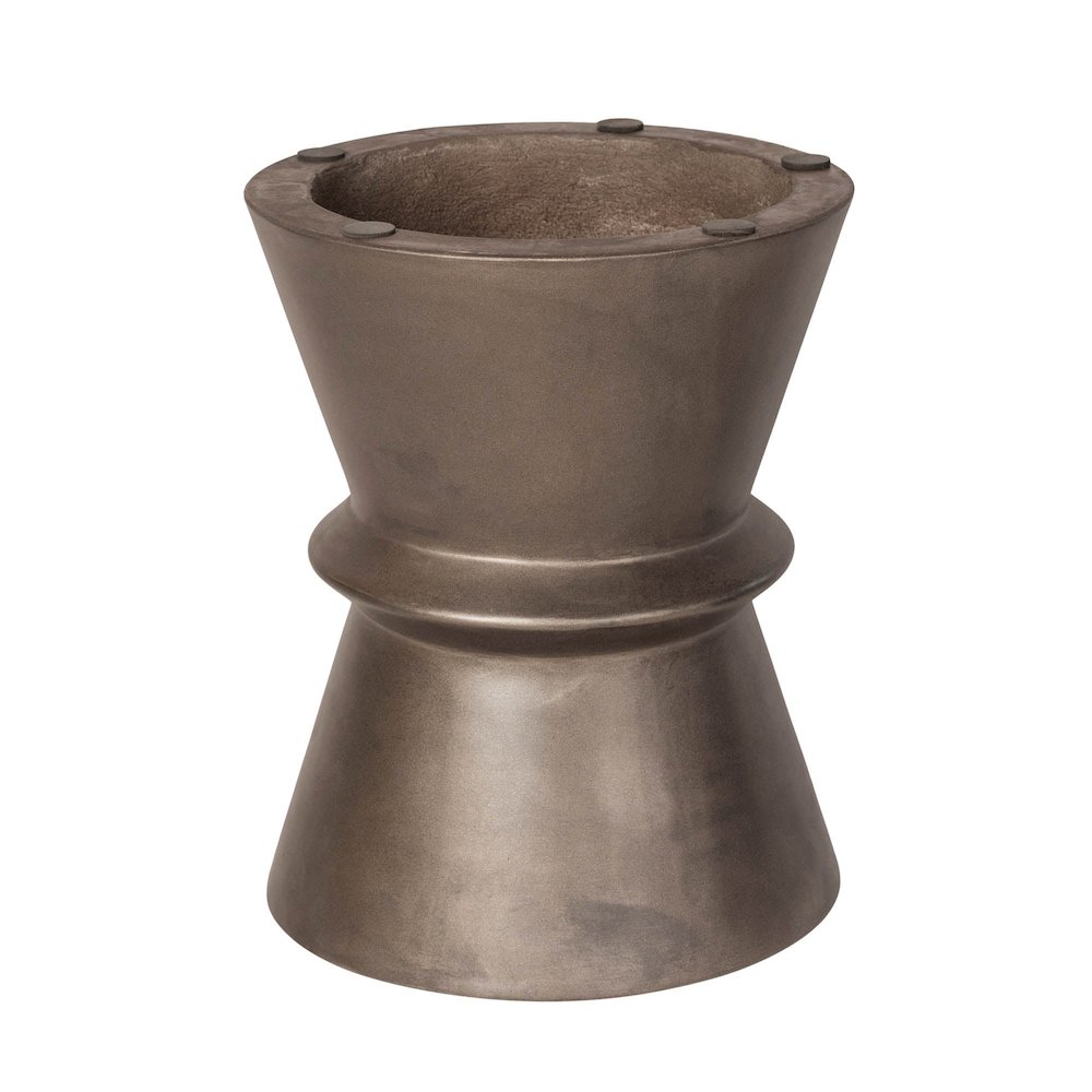 Concrete Hourglass Side Table - Bronze. Picture 6