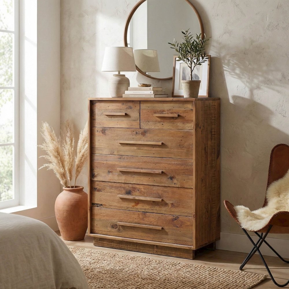 Nevada 6 Drawer Chest - Dark Driftwood. Picture 2