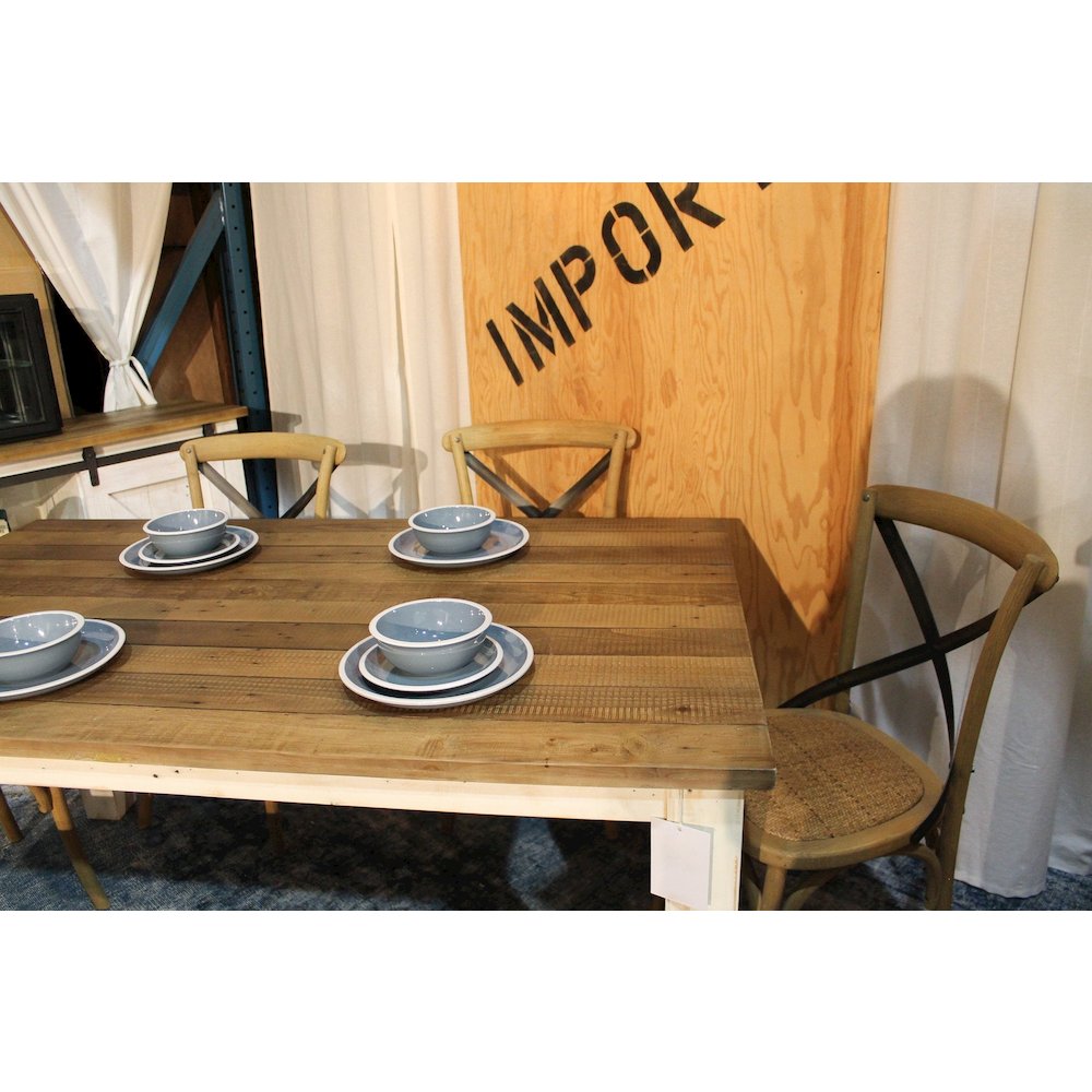 Cross Back Chair with Rattan Seat - Natural Rustic. Picture 11