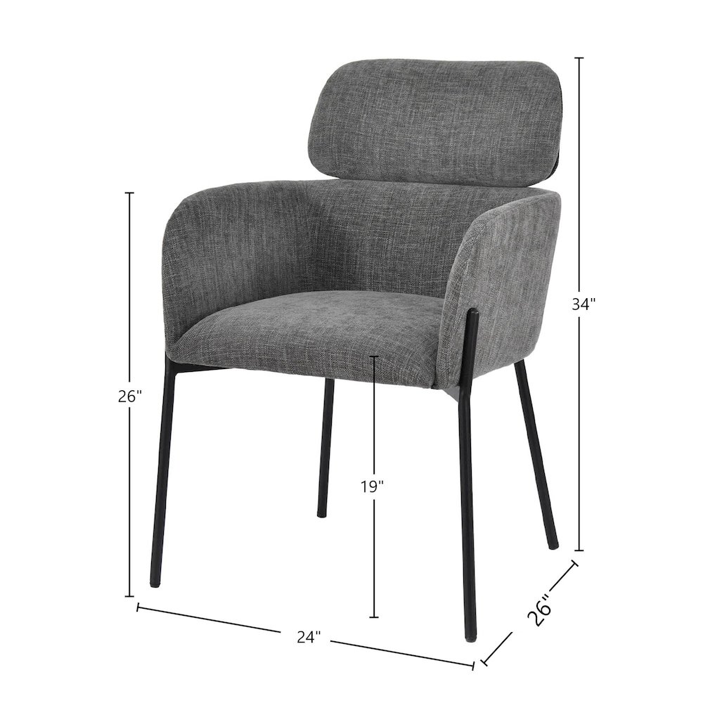 Allegra Dining Chair - Graphite. Picture 3