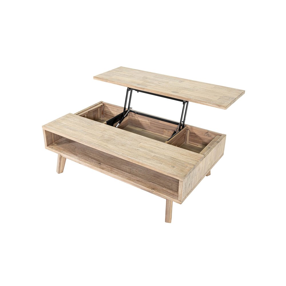 Gia Coffee Table with Lift Top - Light Driftwood. Picture 13