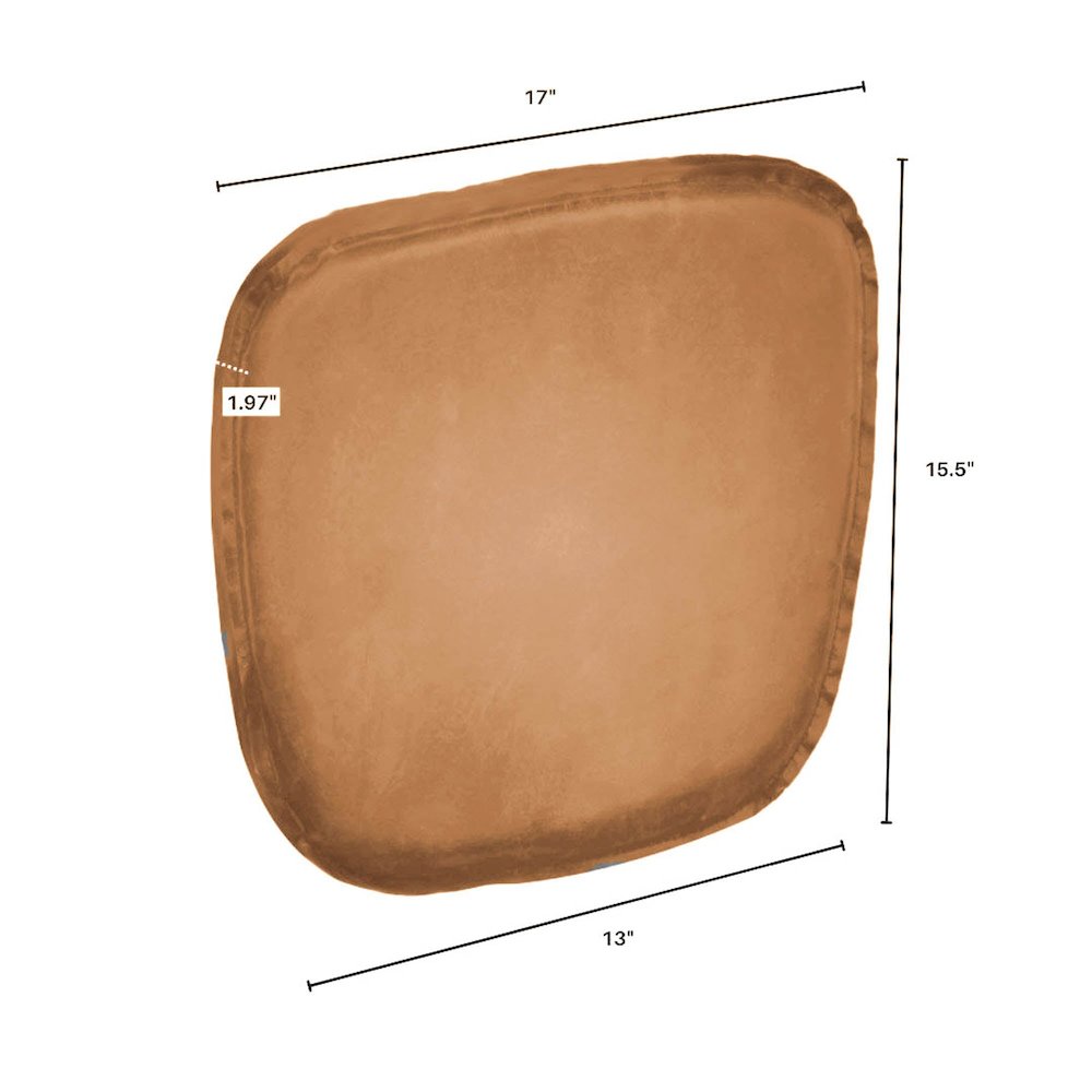 Metal Crossback Leather Cushion Seat - Cognac. Picture 4