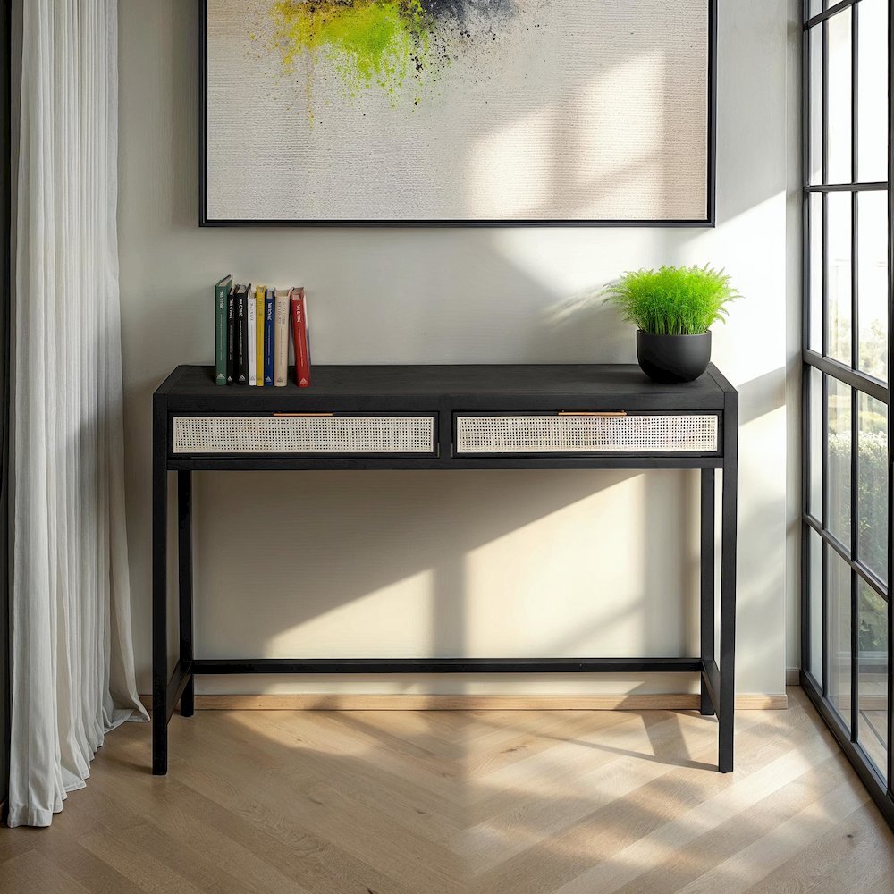 Rattan Desk - Ebony. Picture 11