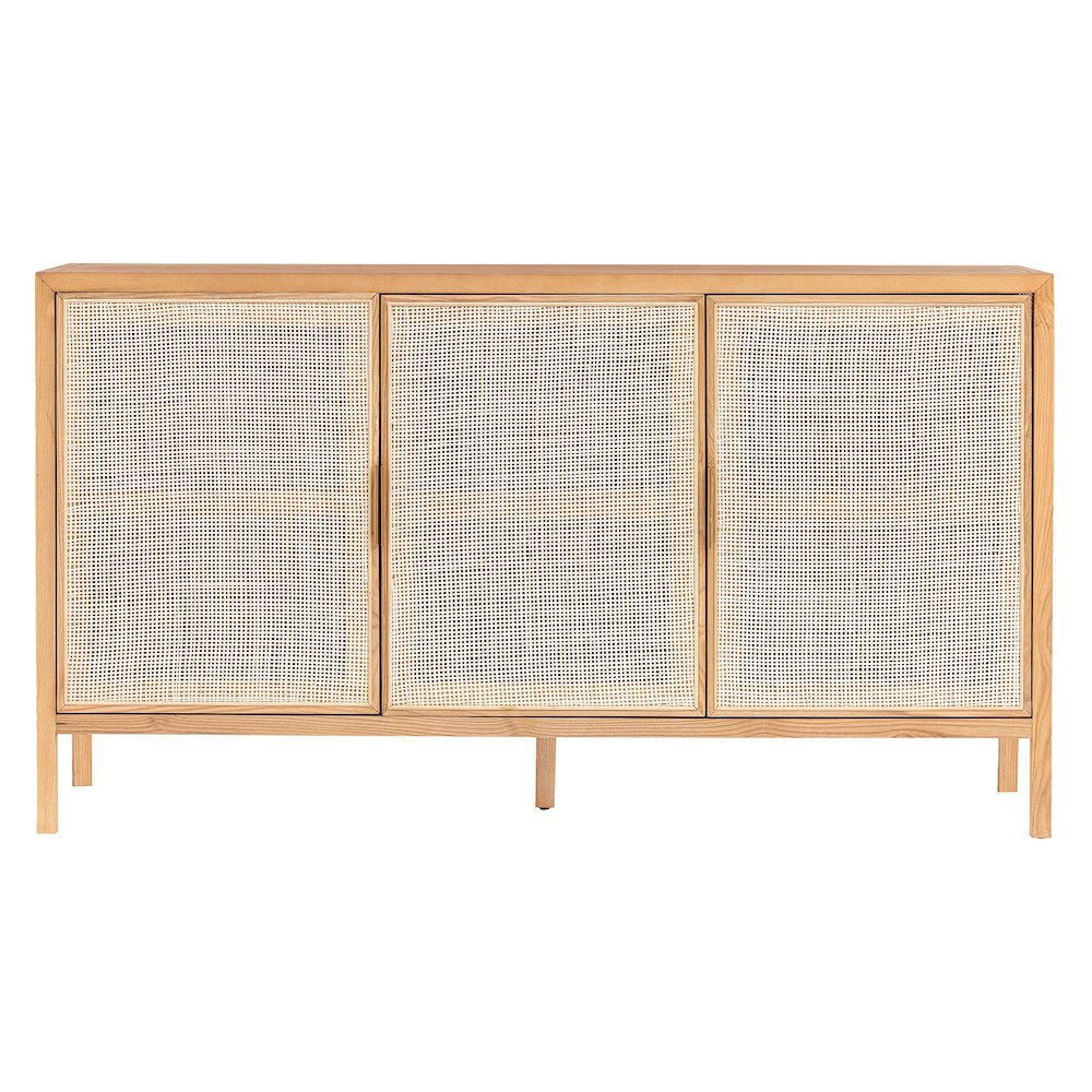 Rattan 3 Door Sideboard - Natural. Picture 4