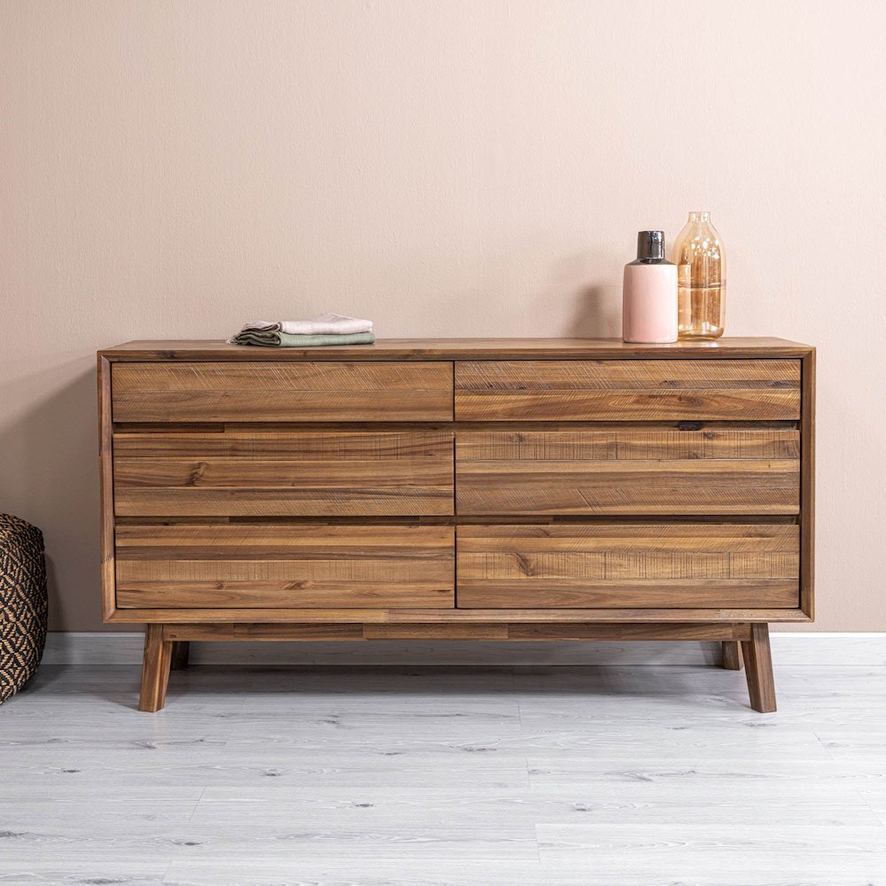 Gia 6 Drawer Dresser - Warm Pecan. Picture 2