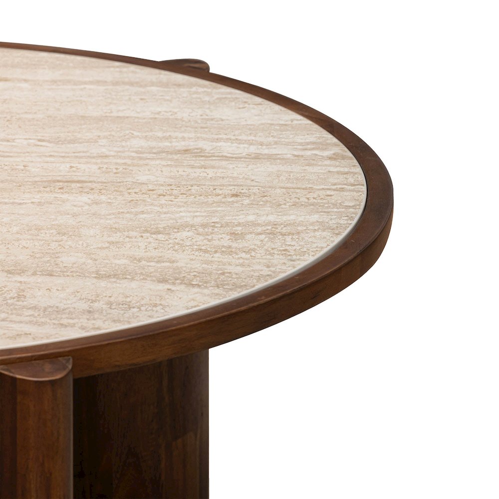 Remix Round Coffee Table - Travertine. Picture 5