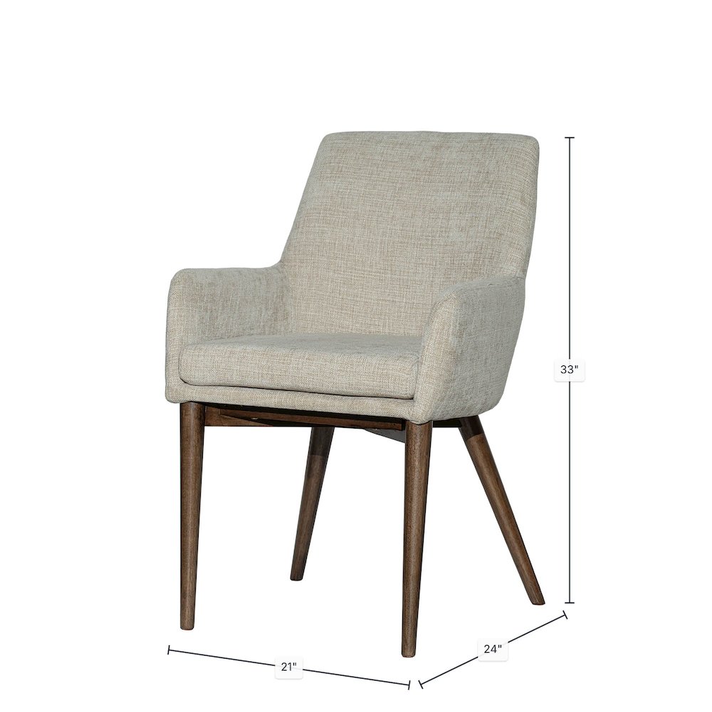 Fritz Arm Dining Chair - Taupe. Picture 3