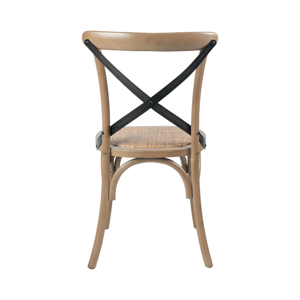 Cross Back Chair with Rattan Seat - Sundried. Picture 6