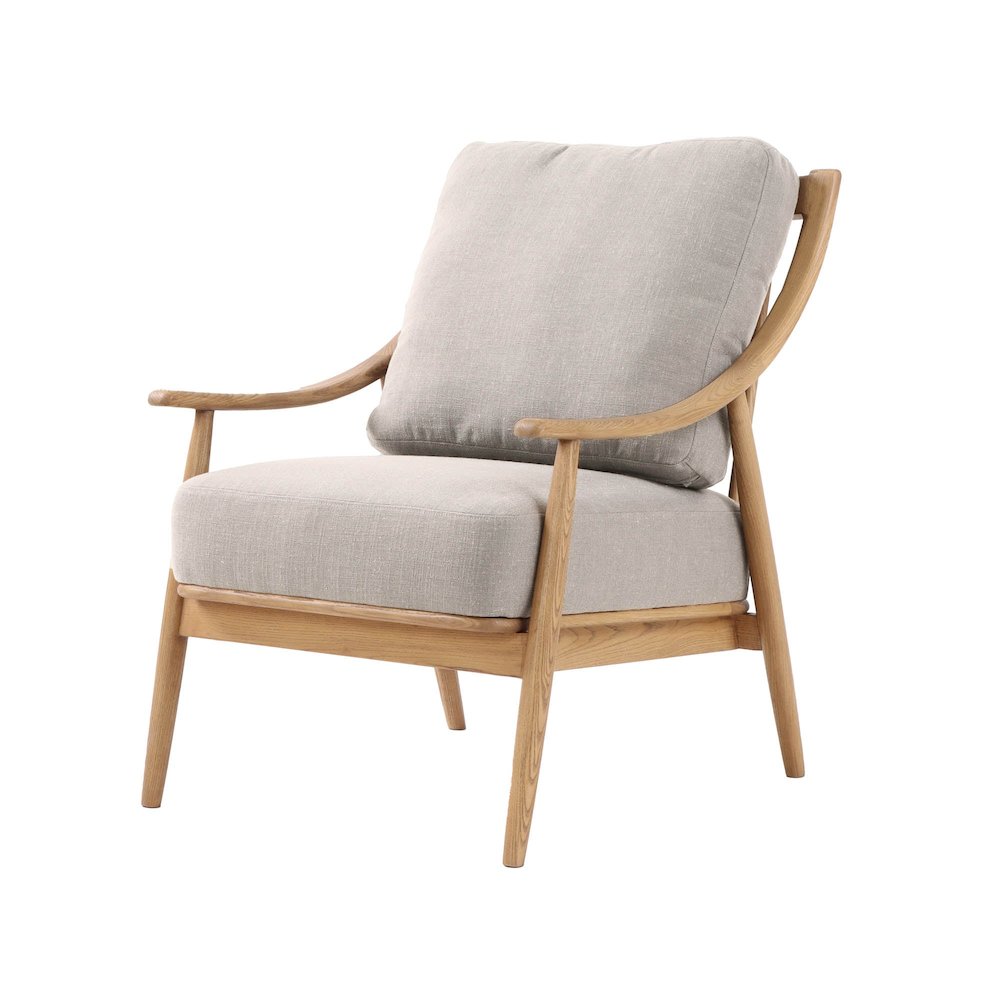 Kinsley Club Chair - Light Linen/ Natural Frame. Picture 5