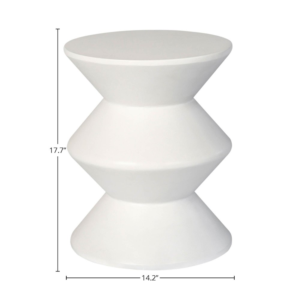 Concrete Inverted Side Table - White. Picture 3