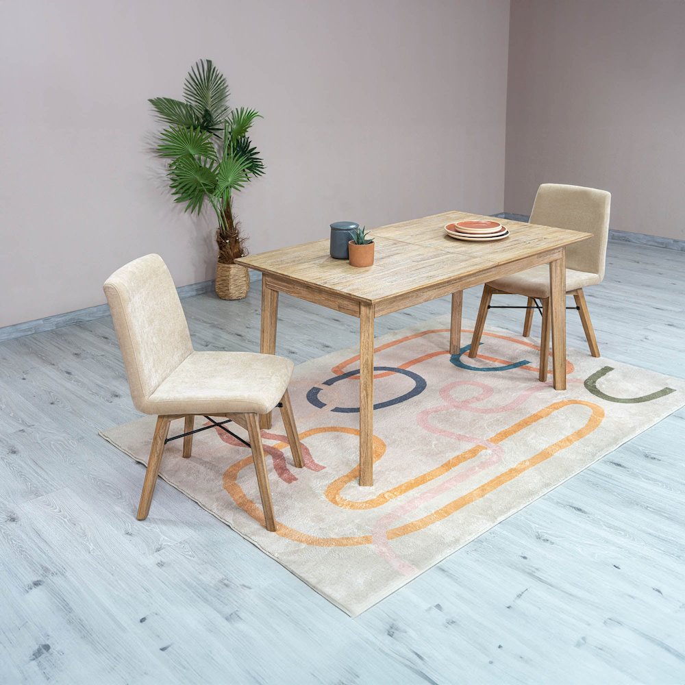 Gia Small Extension Dining Table with Butterfly System 55/71” - Light Driftwood. Picture 15