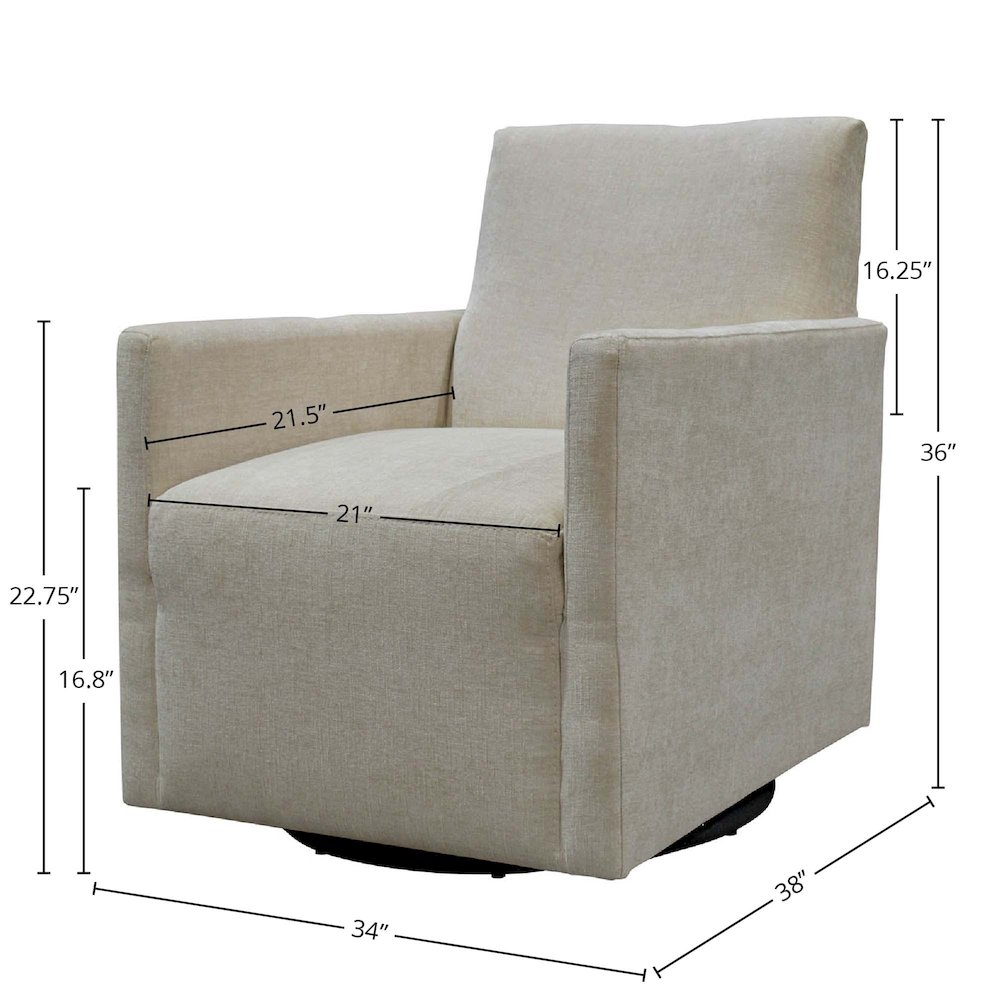 Riley Swivel Club Chair - Ivory. Picture 3