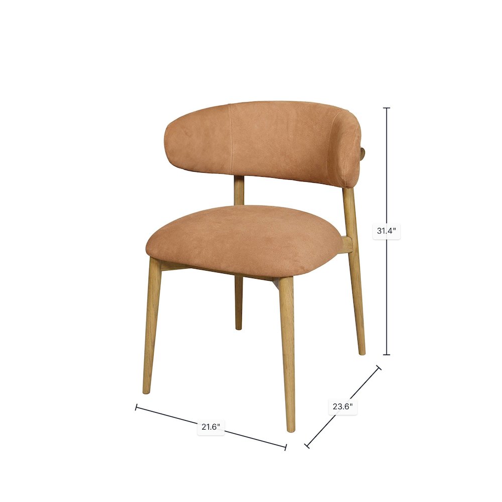 Milo Dining Chair - Tan Suede. Picture 3