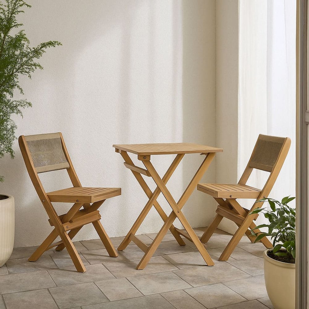 Balcony Outdoor - Foldable Bistro Set (1 Table & 2 Chairs). Picture 2