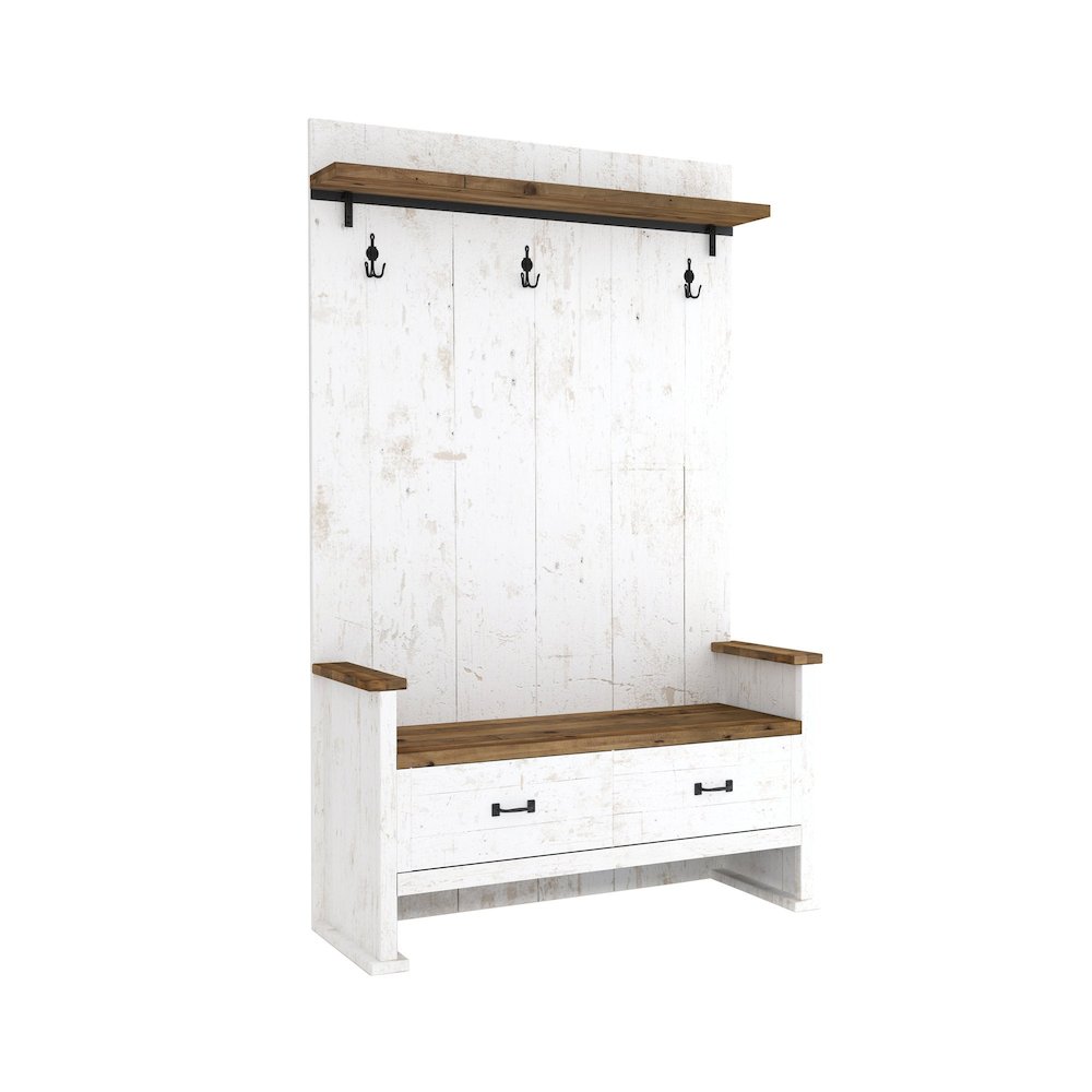 Provence Hall Bench 2 Drawer. Picture 1