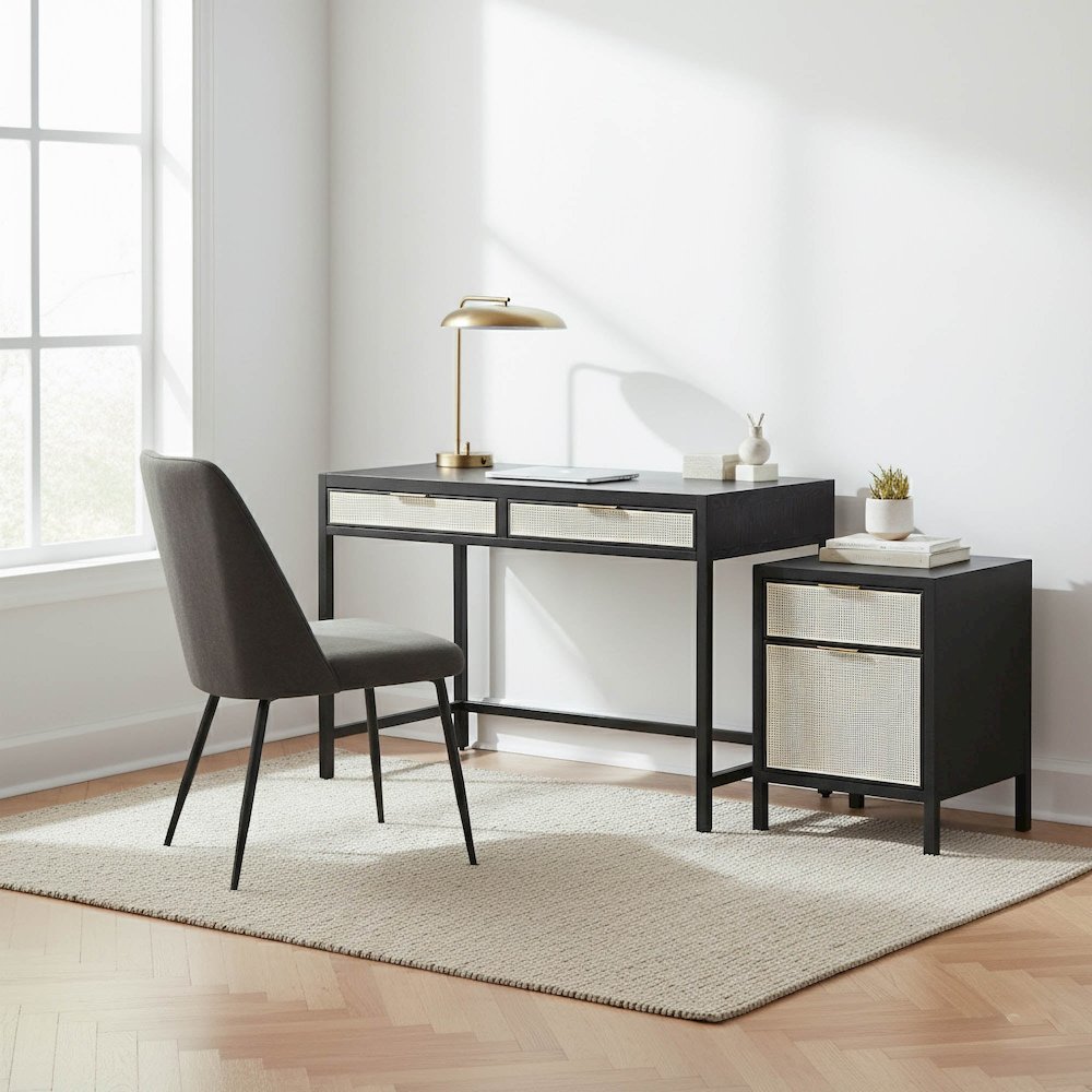 Rattan Desk - Ebony. Picture 2