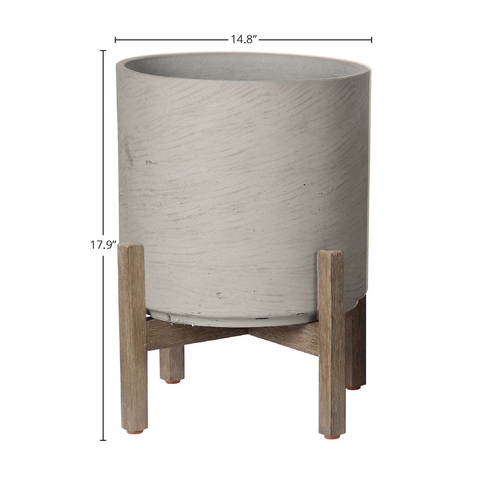 Patio Round Large Standing Pot - Cement Grey. Picture 3
