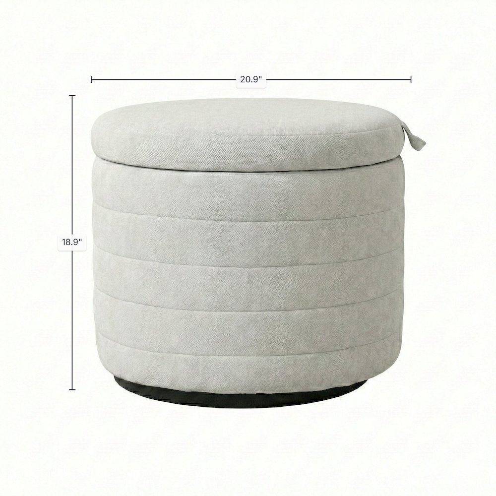 Elio Storage Ottoman - Platinum. Picture 3