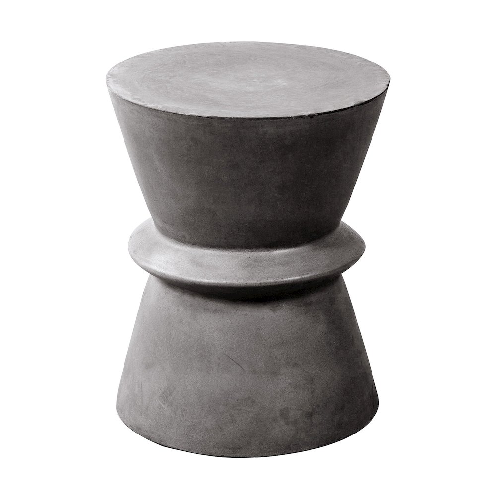 Concrete Hourglass Side Table - Dark Grey. Picture 1