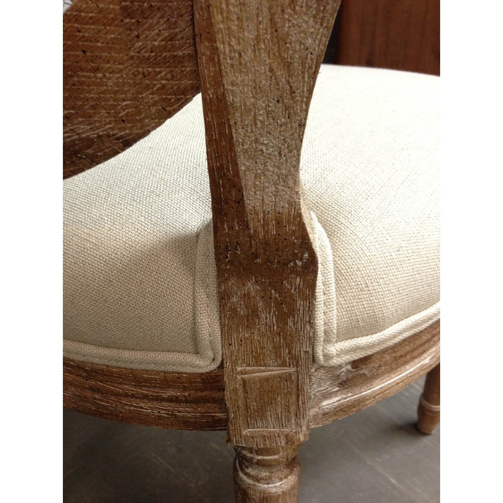Napoleon Dining Chair w/ Cane Back - Antique Linen. Picture 6