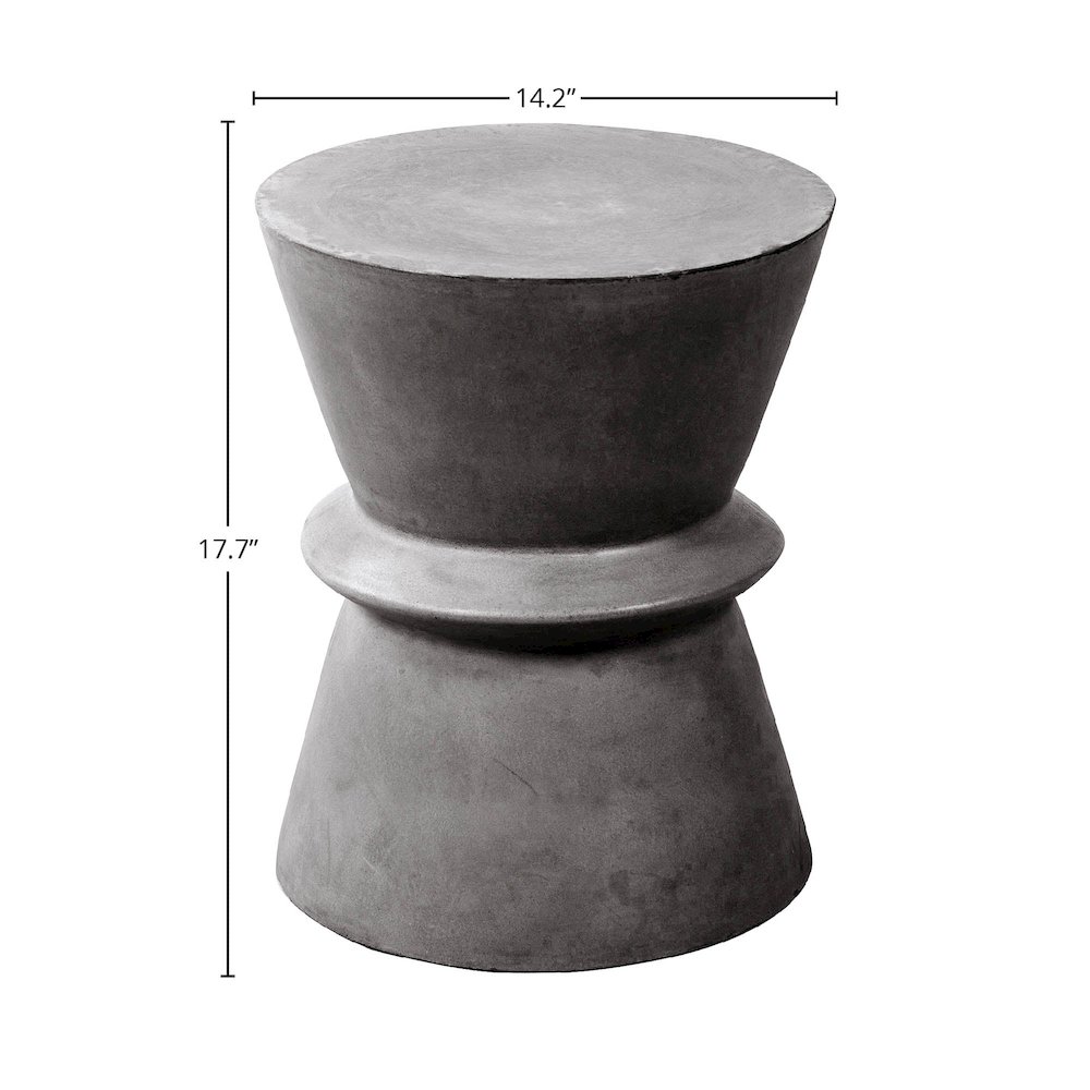 Concrete Hourglass Side Table - Dark Grey. Picture 3