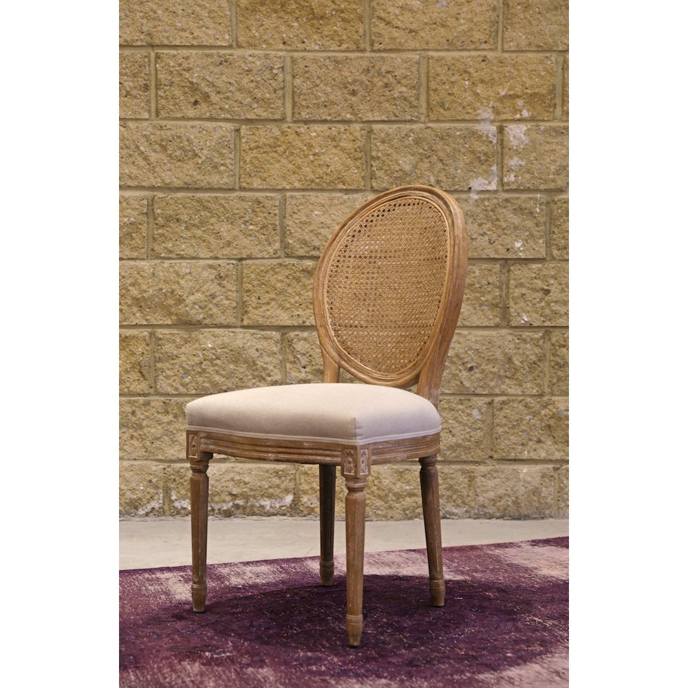 Napoleon Dining Chair w/ Cane Back - Antique Linen. Picture 5