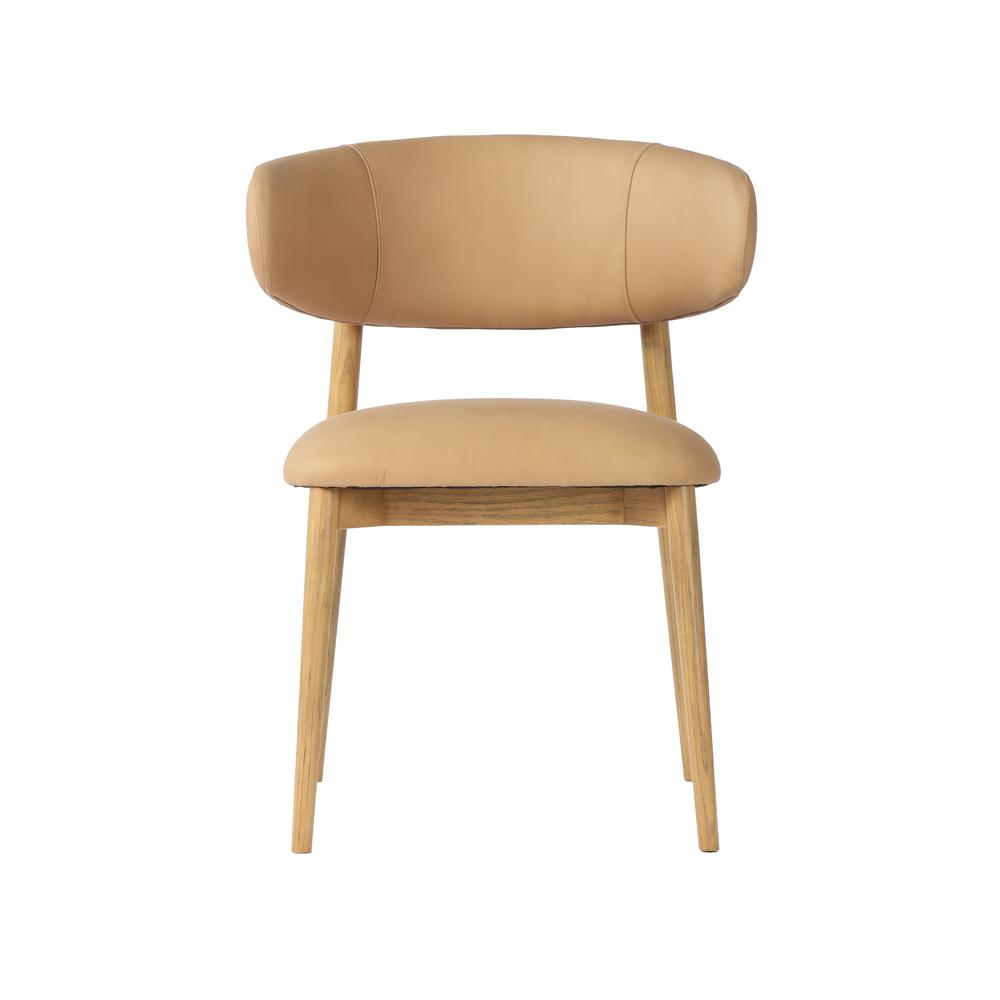 Milo Dining Chair - Tan Leather. Picture 11