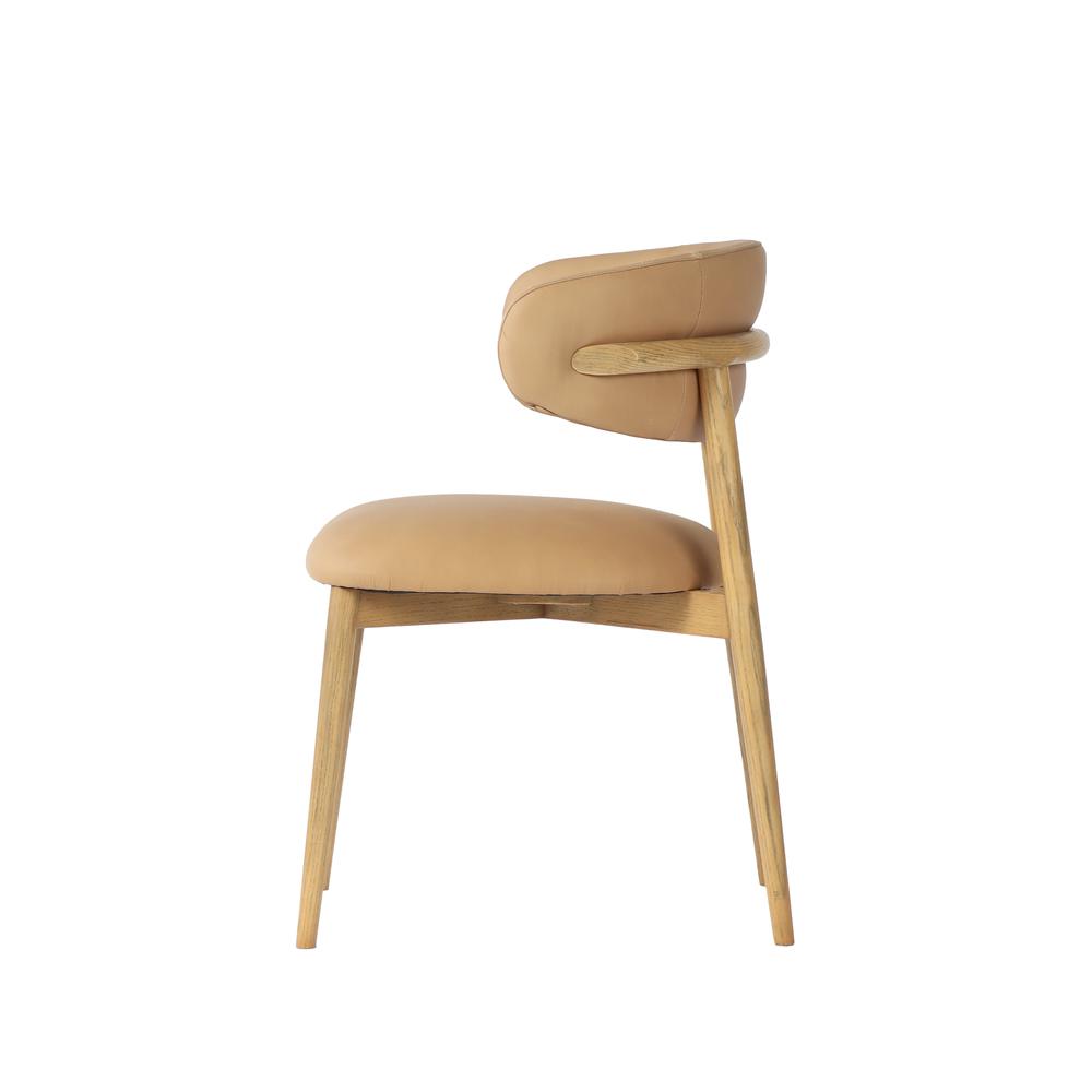 Milo Dining Chair - Tan Leather. Picture 12