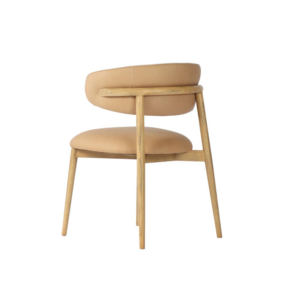 Milo Dining Chair - Tan Leather. Picture 13