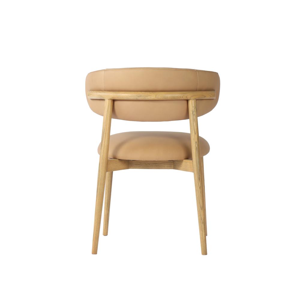 Milo Dining Chair - Tan Leather. Picture 14