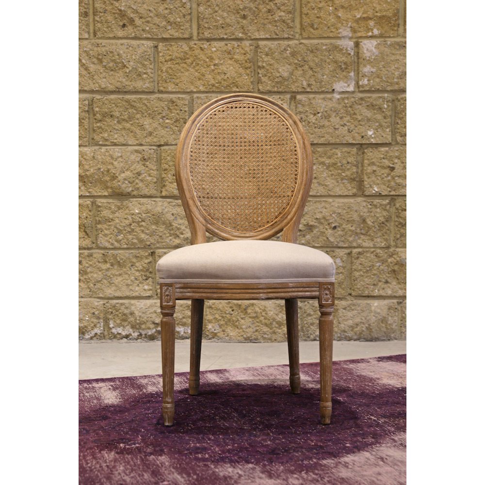 Napoleon Dining Chair w/ Cane Back - Antique Linen. Picture 4