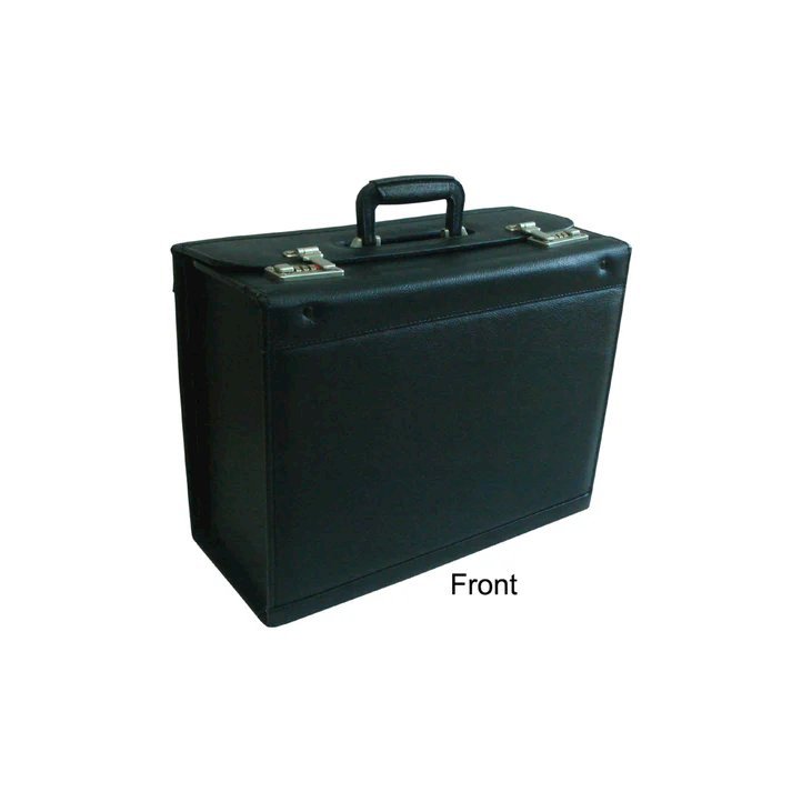 Leather Pilot Case in Black Color. Picture 1