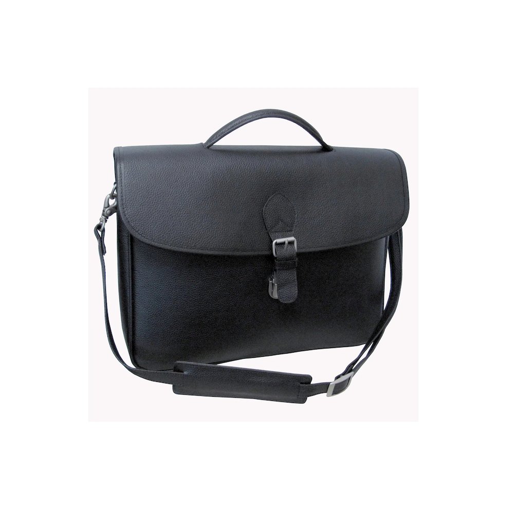 Montana Leather Executive Briefcase in Black Color. Picture 1